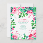 Spring Watercolor Floral 30 Birthday Programm Menü (Vorderseite)