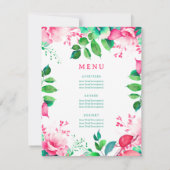 Spring Watercolor Floral 30 Birthday Programm Menü (Rückseite)