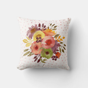 Spring Watercolor Floral Bouquet Design Kissen