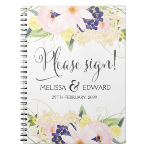 Spring Watercolor Floral Wedbook Notizblock