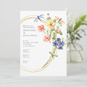 Spring Watercolor Floral Wedding Invitation Einladung (Stehend Vorderseite)