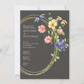 Spring Watercolor Floral Wedding Invitation Einladung (Vorderseite)