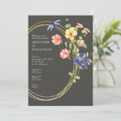 Spring Watercolor Floral Wedding Invitation Einladung (Stehend Vorderseite)