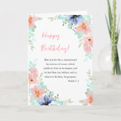 Spring Watercolor Flowers Bible Verse Birthday Karte (Vorderseite)
