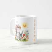 Spring Watercolor Kitten - Kid Tasse (Vorderseite Links)