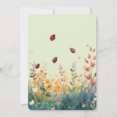 Spring Watercolor ladybug Floral Wildflower Name Einladung (Rückseite)