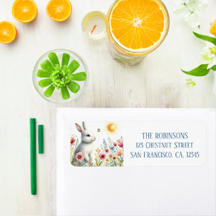 Spring Watercolor Rabbit Rücksendeadresse