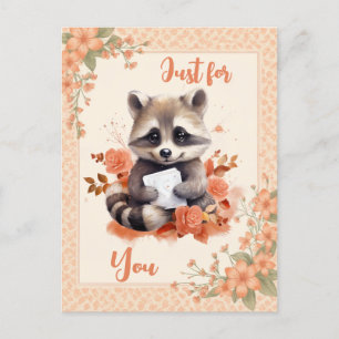 Spring Watercolor Raccoon - Nur für Sie - Postkarte
