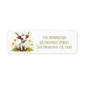 Spring Watercolor Texas Longhorn Calf (Vorne)