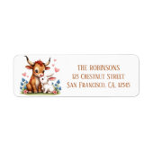 Spring Watercolor Texas Longhorn Calf (Vorne)