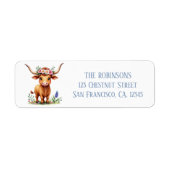 Spring Watercolor Texas Longhorn Calf (Vorne)