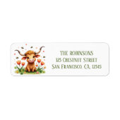 Spring Watercolor Texas Longhorn Calf (Vorne)