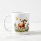 Spring Watercolor Texas Longhorn Kaffeetasse (Links)