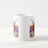 Spring Watercolor Texas Longhorn Kaffeetasse (Mittel)