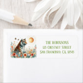 Spring Watercolor Tiger Rücksendeadresse (Insitu)