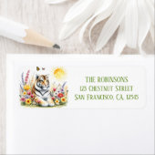 Spring Watercolor Tiger Rücksendeadresse (Insitu)