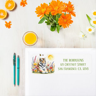 Spring Watercolor Tiger Rücksendeadresse
