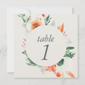 Spring Watercolor Wildblume Hochzeit Tischnummer (Vorderseite)