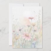Spring Watercolor Wildblume Silhouette Hochzeit Einladung (Rückseite)