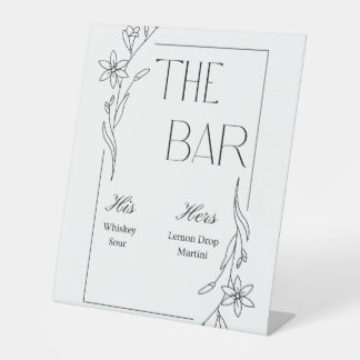 Spring Wedding Bar Sign Sockelschild