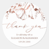 Spring Wedding danke Ihnen Sticker Gilded Watercol (Vorderseite)