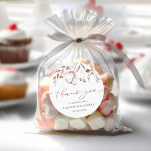 Spring Wedding danke Ihnen Sticker Gilded Watercol