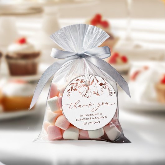 Spring Wedding danke Ihnen Sticker Wildblume Geschenkanhänger