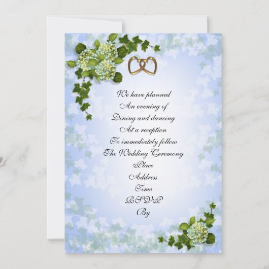 Spring Wedding Einladung Hydrangeas (Rückseite)