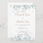Spring Wedding Gold Calligraphy Wedding Einladung (Vorne/Hinten)