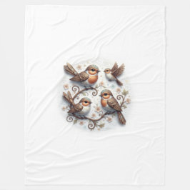 Spring Whispers on the Branches Fleecedecke