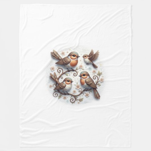 Spring Whispers on the Branches Fleecedecke (Vorderseite)