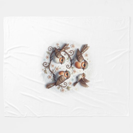 Spring Whispers on the Branches Fleecedecke (Vorderseite (Horizontal))