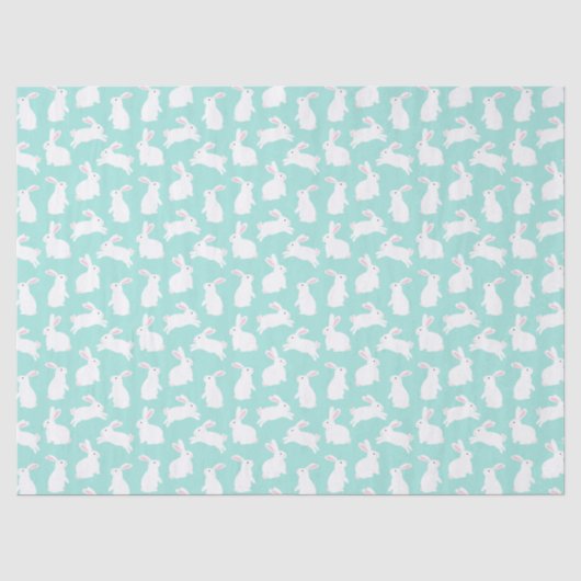 Spring White Bunnies Muster Seidenpapier (Vorderseite)