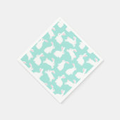 Spring White Bunnies Muster Serviette (Ecke)