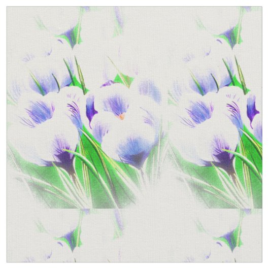 Spring White Crocus Stoff (Nahaufnahme)