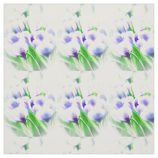 Spring White Crocus Stoff (Muster)