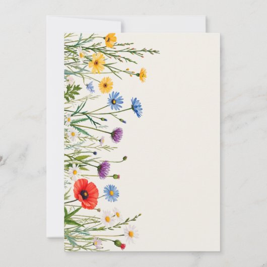 Spring Wild Blume Meadow Wedding Einladung (Rückseite)