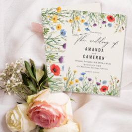 Spring Wild Blume Meadow Wedding Einladung