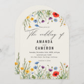 Spring Wild Blume Meadow Wedding Einladung (Vorne/Hinten)