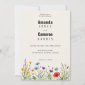 Spring Wild Blume Meadow Wedding Einladung (Vorderseite)