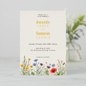 Spring Wild Blume Meadow Wedding Folieneinladung (Stehend vorne)
