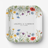 Spring Wild Blume Meadow Wedding Pappteller (Vorderseite)