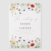 Spring Wild Blume Meadow Wedding Pergament Einladungen (Vorderseite)