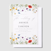 Spring Wild Blume Meadow Wedding Pergament Einladungen (Versetzt)