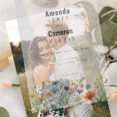 Spring Wild Blume Meadow Wedding Pergament Einladungen
