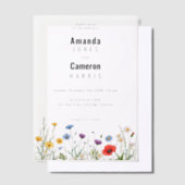 Spring Wild Blume Meadow Wedding Pergament Einladungen (Versetzt)