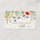 Spring Wild Blume Meadow Wedding Platzkarte (Vorderseite)