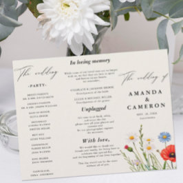 Spring Wild Blume Meadow Wedding Program
