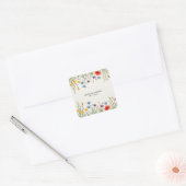 Spring Wild Blume Meadow Wedding Quadratischer Aufkleber (Umschlag)