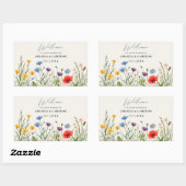 Spring Wild Blume Meadow Wedding Rechteckiger Aufkleber (Blatt)